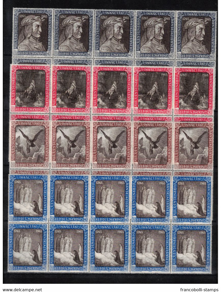 14193a) Dealer Stock San Marino 1965 MNH Dante Alighieri (X10 Sets) - Collections, Lots & Séries
