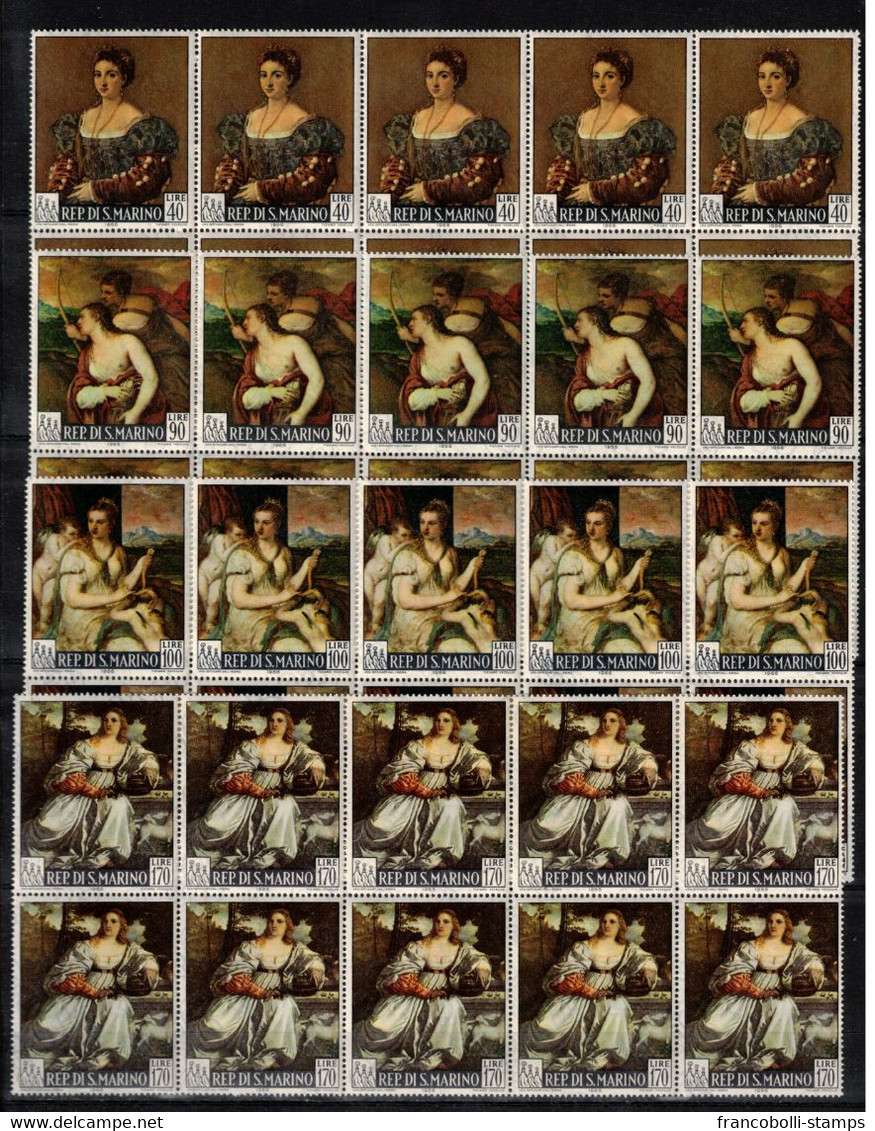 S27561) Dealer Stock San Marino 1966 MNH New Titian 4v. (X10 Sets). - Lots & Serien