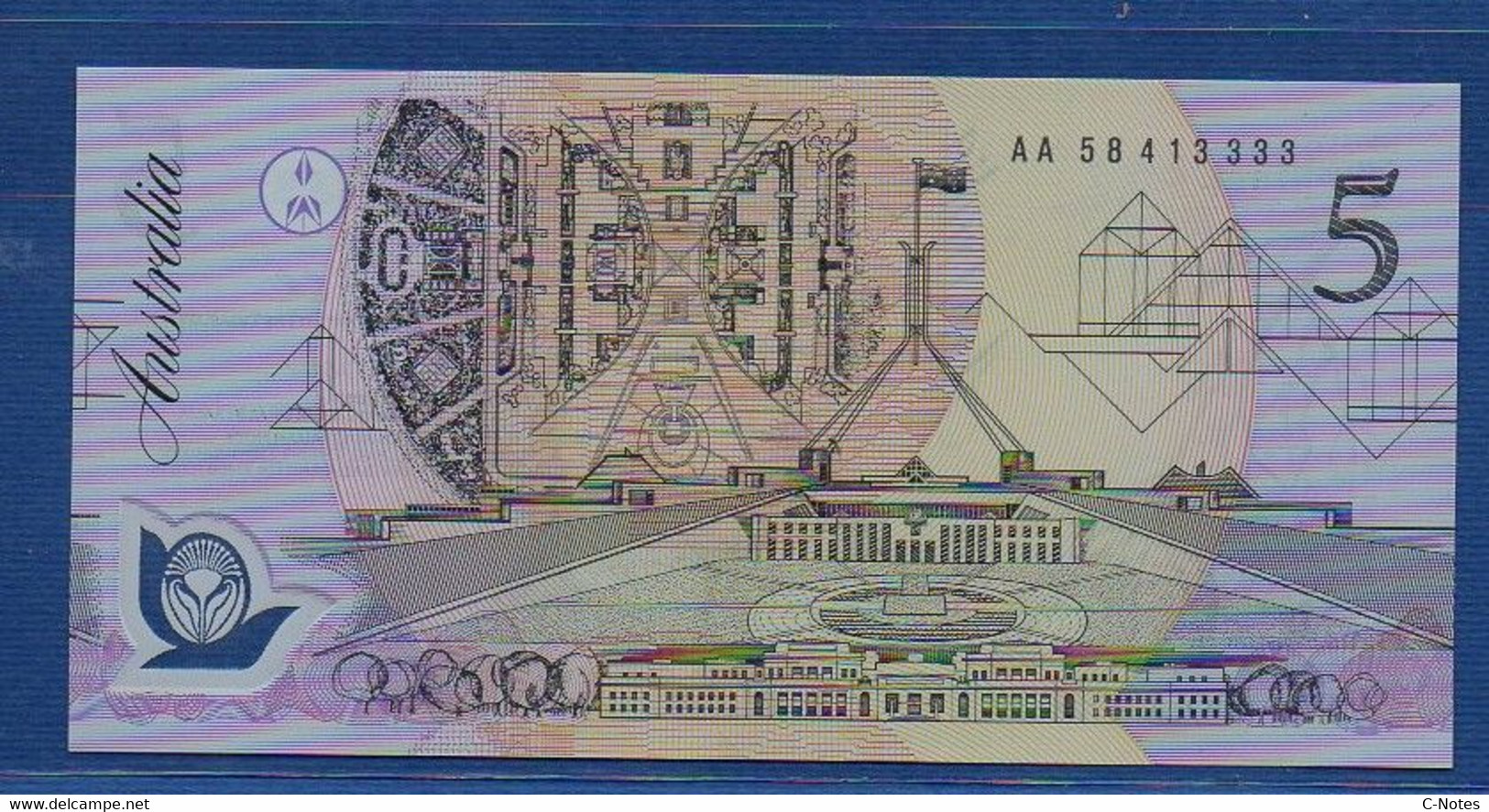 AUSTRALIA - P.50a1 - 5 Dollars 1992 UNC, Serie AA 58 413333 - 1992-2001 (polymer Notes)