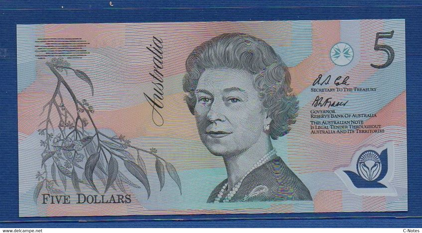 AUSTRALIA - P.50a1 - 5 Dollars 1992 UNC, Serie AA 58 413333 - 1992-2001 (polymeerbiljetten)