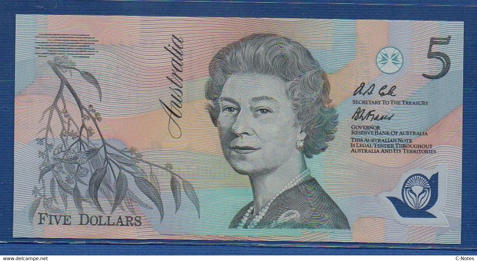 AUSTRALIA - P.50a2 - 5 Dollars 1992 UNC, Serie AB 04 410717 - 1992-2001 (kunststoffgeldscheine)
