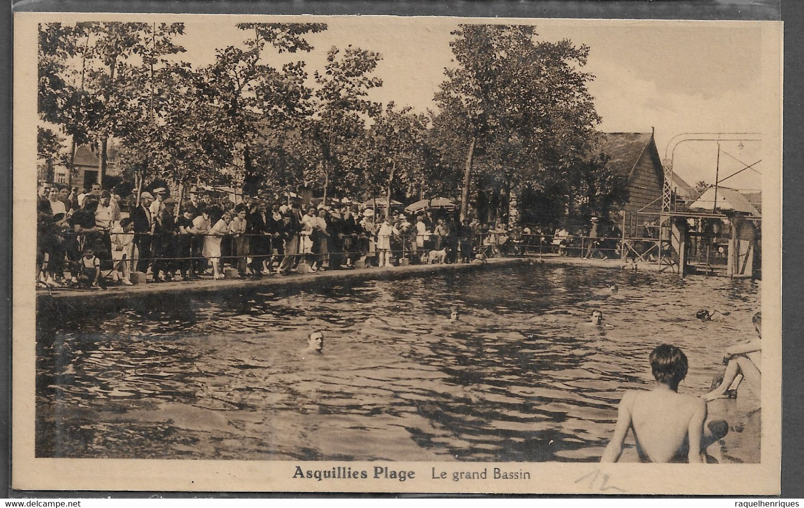 CPA BELGIUM - ASQUILLIES PLAGE - LE GRAND BASSIN (PLB#03-186) - Quévy