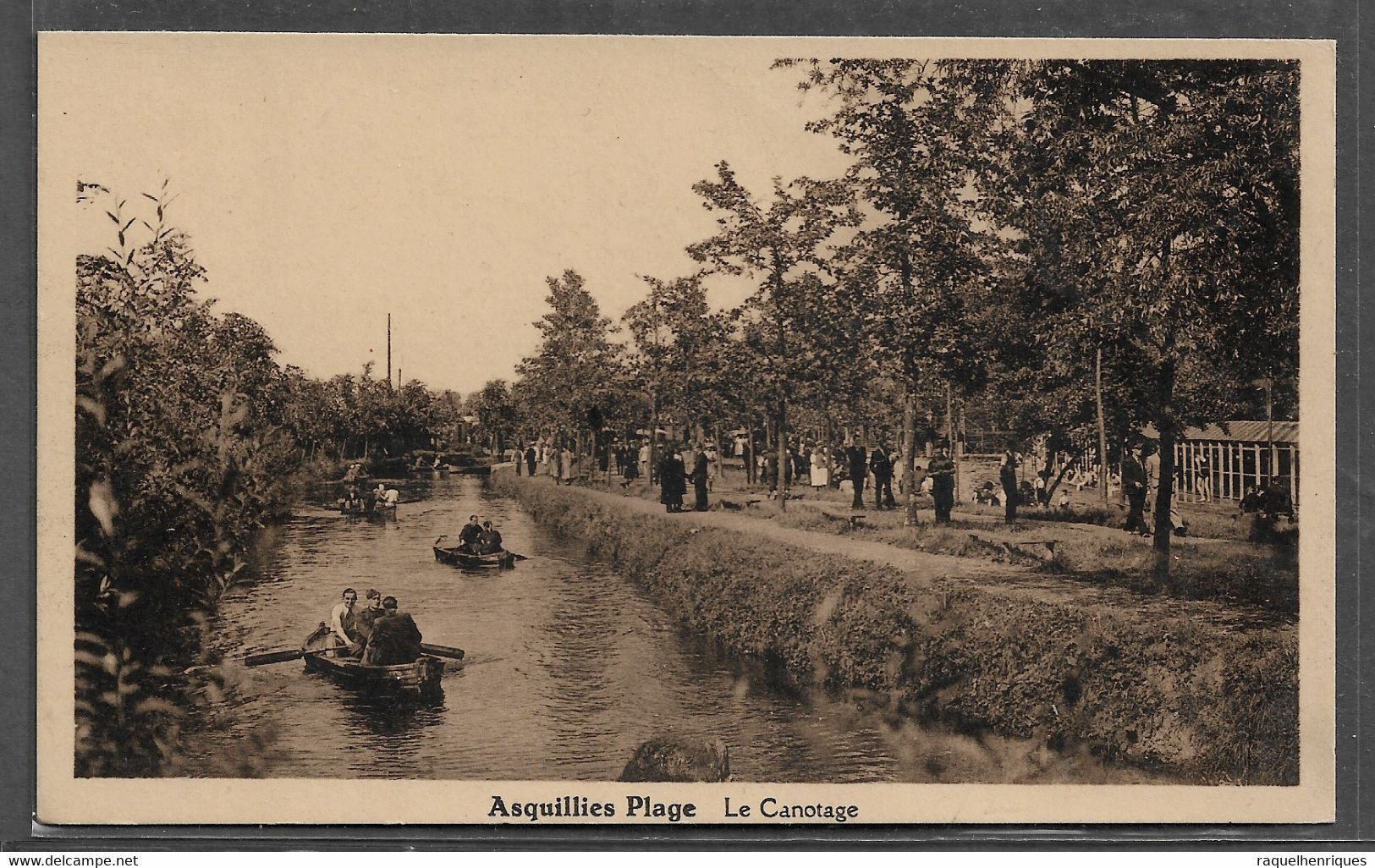 CPA BELGIUM - ASQUILLIES PLAGE - LA CANOTAGE (PLB#03-187) - Quévy