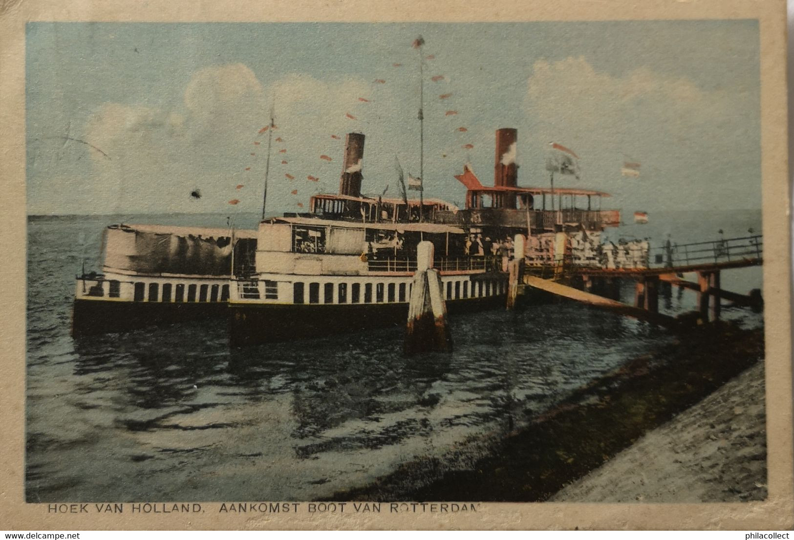 Hoek Van Holland // Aankomst Boot Van Rotterdam 1931 Zegel Ver Wijderd - Hoek Van Holland