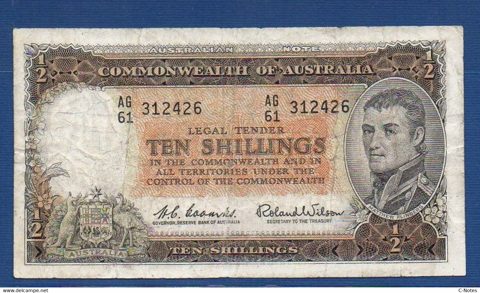 AUSTRALIA - P.33 - 10 Shillings (1961-1965) F, Serie AG/61 312426 - 1960-65 Reserve Bank Of Australia