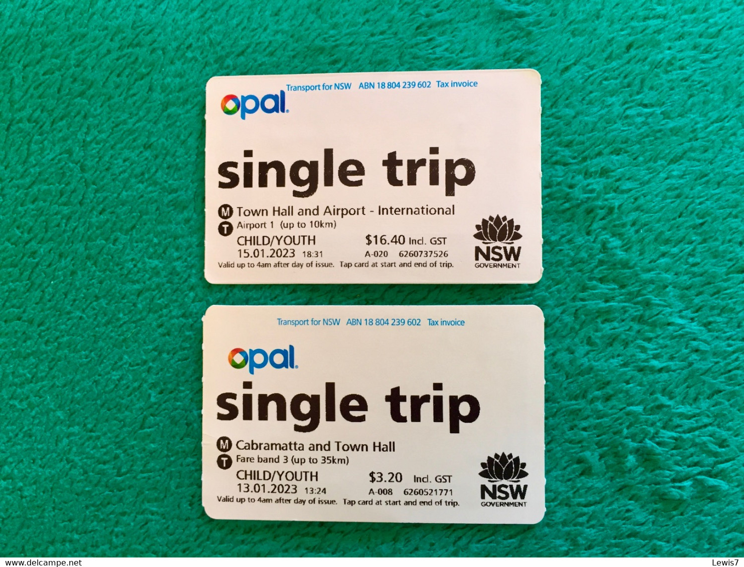 Lot De 2 Tickets Train - Australia - Welt