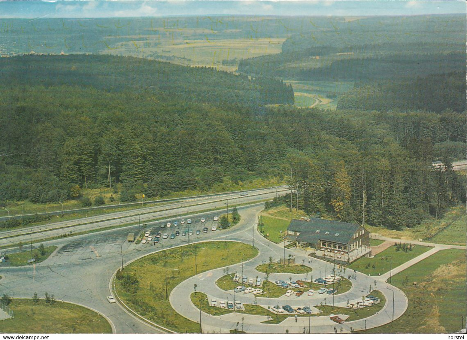 D-35305 Grünberg - Bundesautobahn-Rasthaus  "Reinhardshain" - Luftaufnahme - Gruenberg