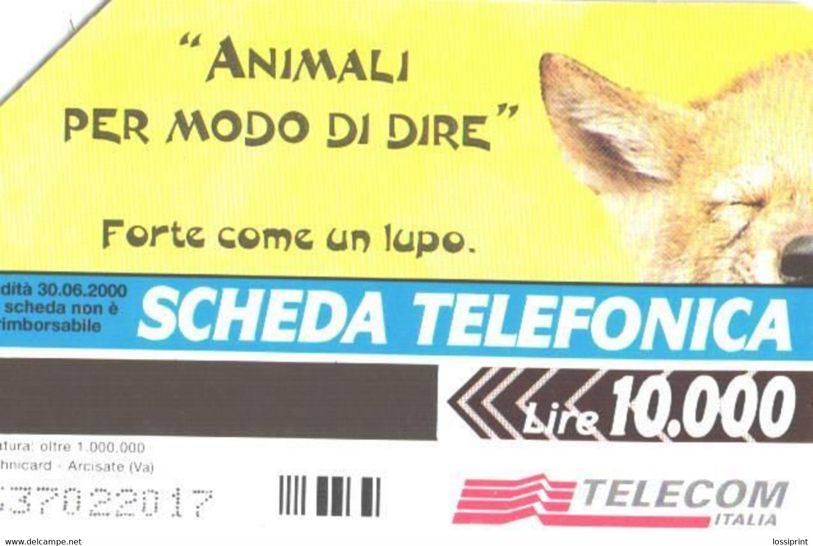 Italy:Used Phonecard, Telecom Italia, 10000 Lire, Fox, 2000 - Públicas Temáticas