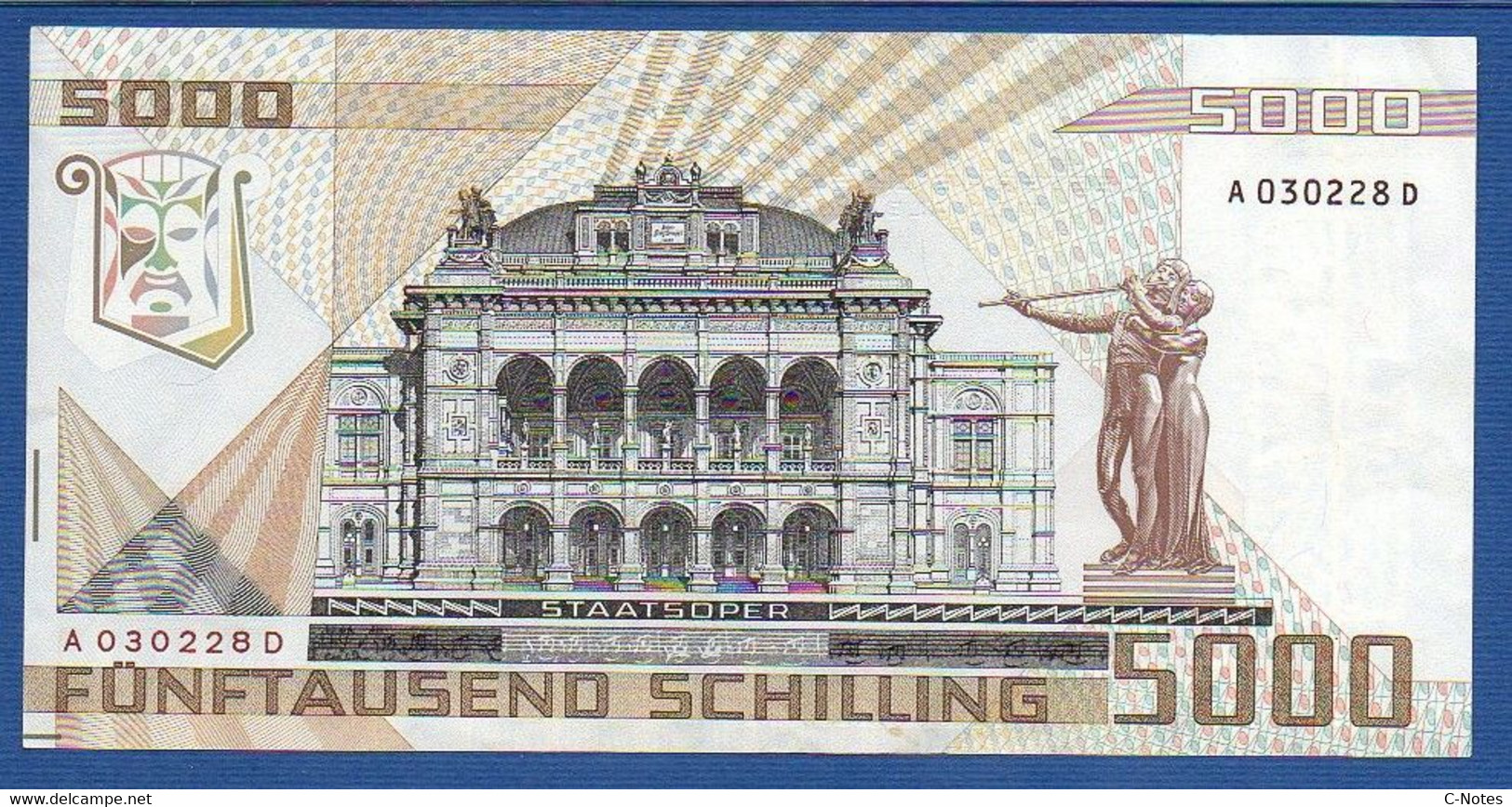 AUSTRIA - P.153  5000 5.000 Schilling 04.01.1988 - XF/AU Serie A 030228 D - Oesterreich