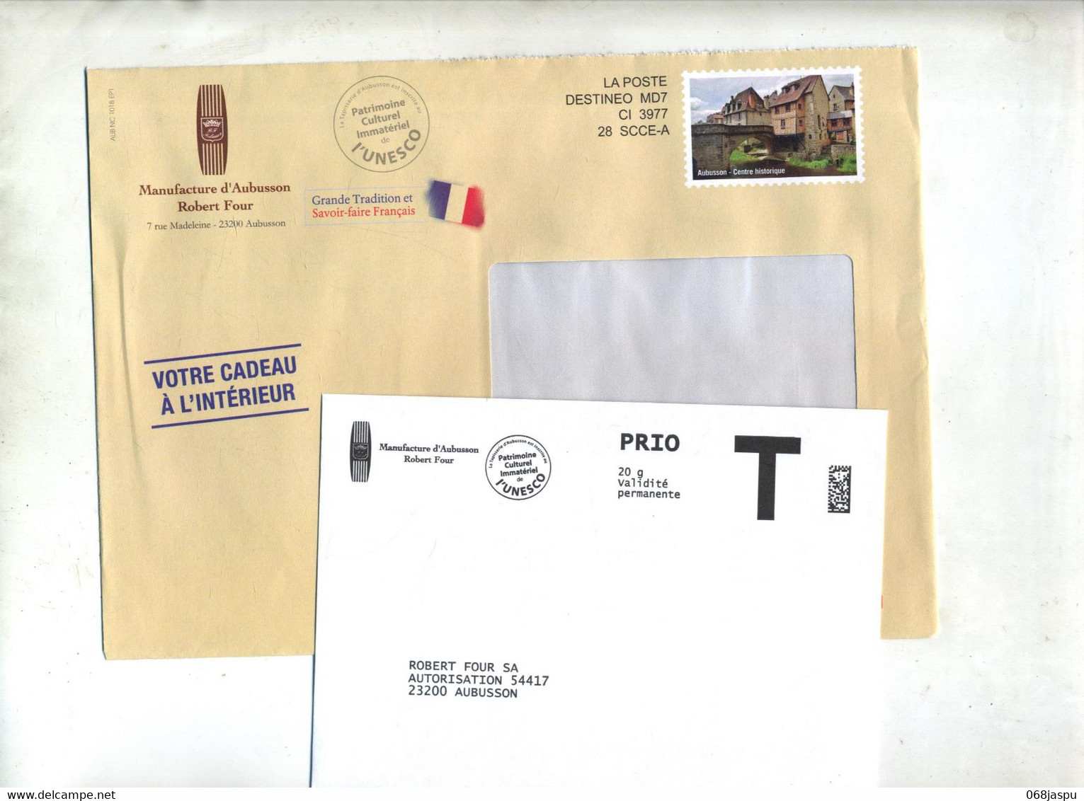 Enveloppe Reponse T  Robert Four + Destineo Illustré Aubusson - Cartas/Sobre De Respuesta T