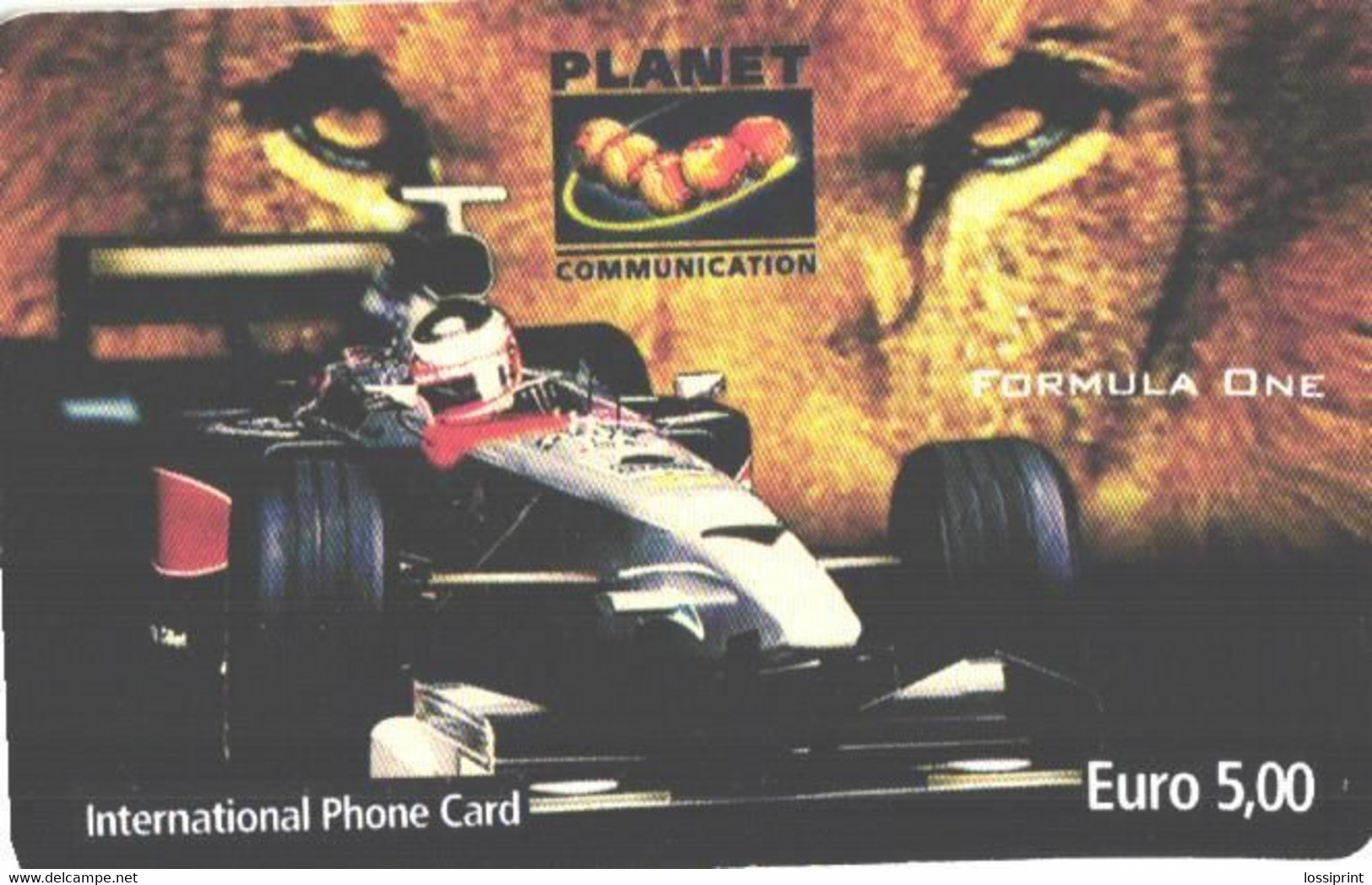 Italy:Used Phonecard, Planet Communication, 5 EUR, Formula One Car - Publiques Thématiques