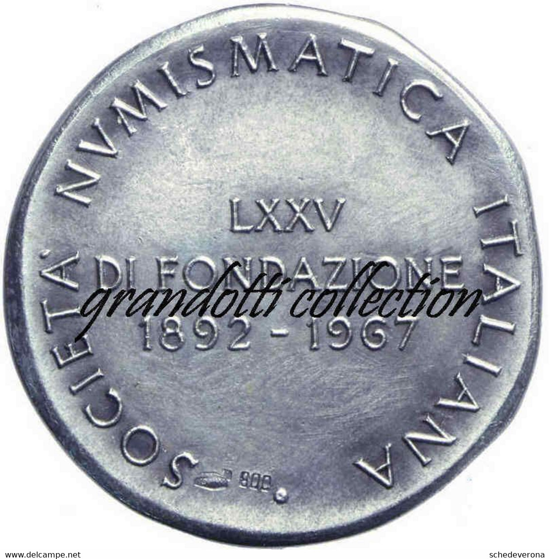 SOCIETÁ NUMISMATICA ITALIANA 75° MEDAGLIA 1967 TETRADRAMMA DEMARETEION - Professionals/Firms