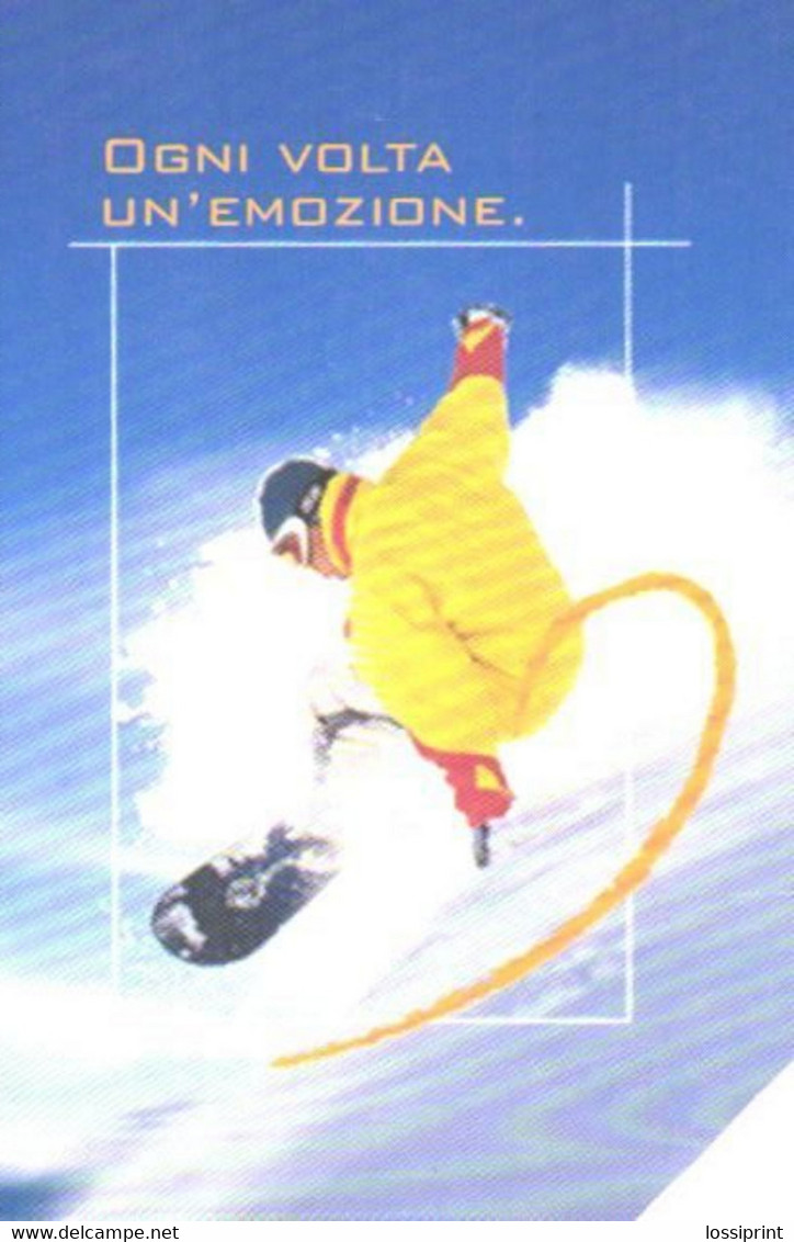 Italy:Used Phonecard, Telecom Italia, 2.50 EUR, Snowboarder, 2004 - Public Themes