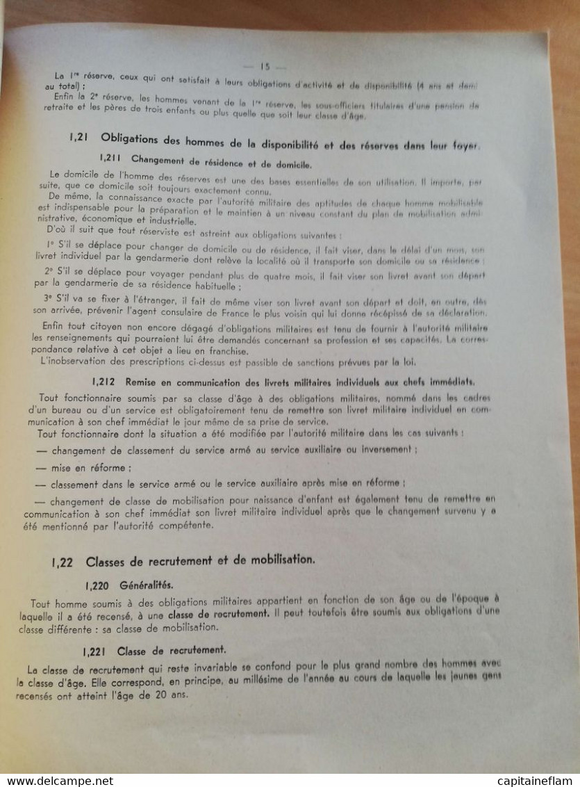 L132 - 1951 Instruction Générale Sur Le Service Des PTT PZ PZ1 Personnel Recrutement Et Organisation Des Forces Armées - Administrations Postales