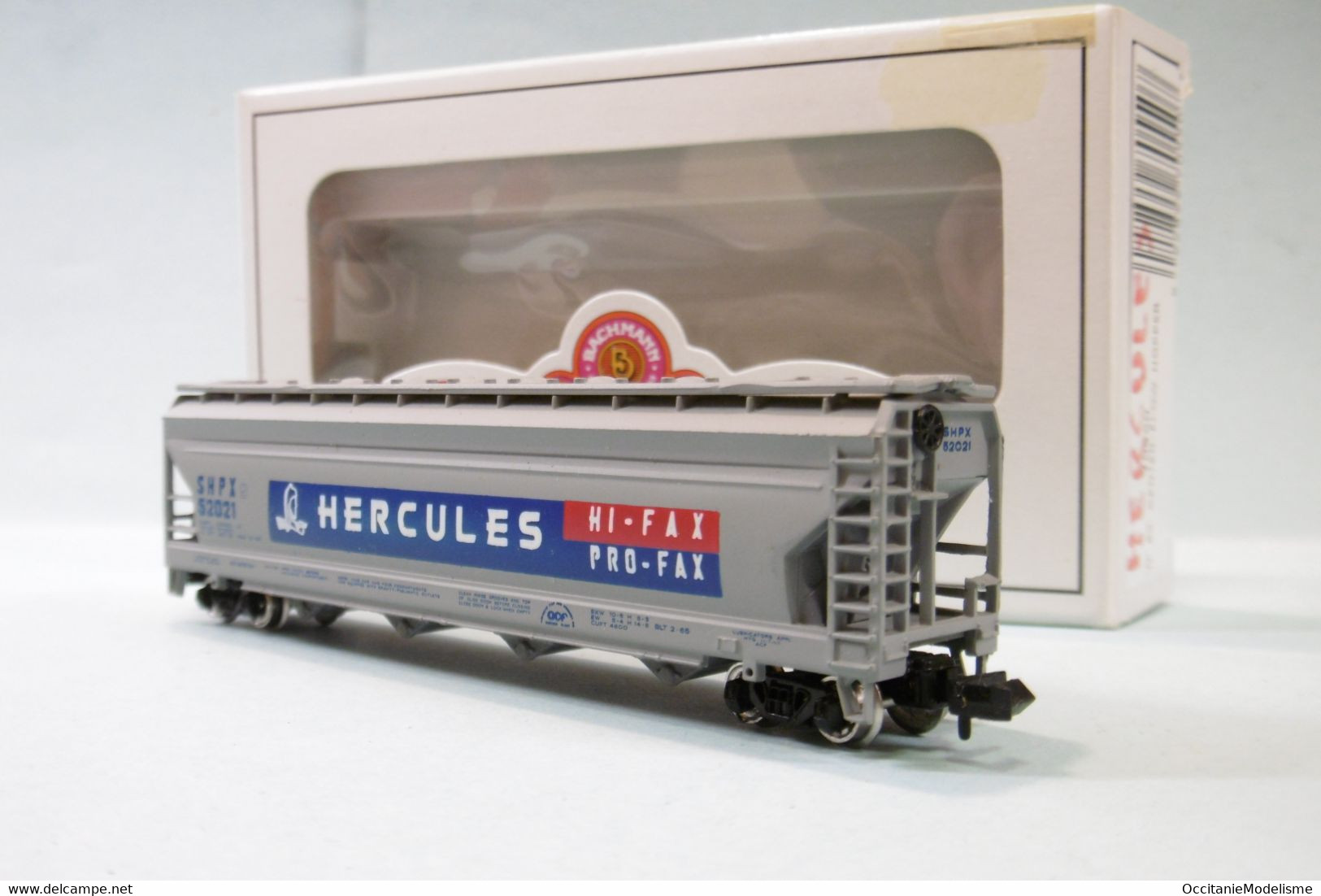 Bachmann - WAGON US 56' Center-flow Hopper Céréalier Hercules Réf. 70550 BO N 1/160 - Vagoni Merci