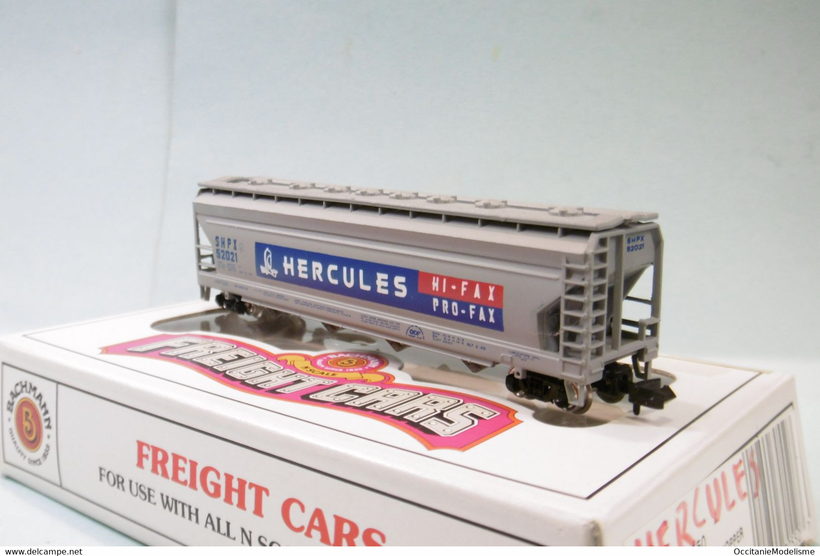 Bachmann - WAGON US 56' Center-flow Hopper Céréalier Hercules Réf. 70550 BO N 1/160 - Goods Waggons (wagons)