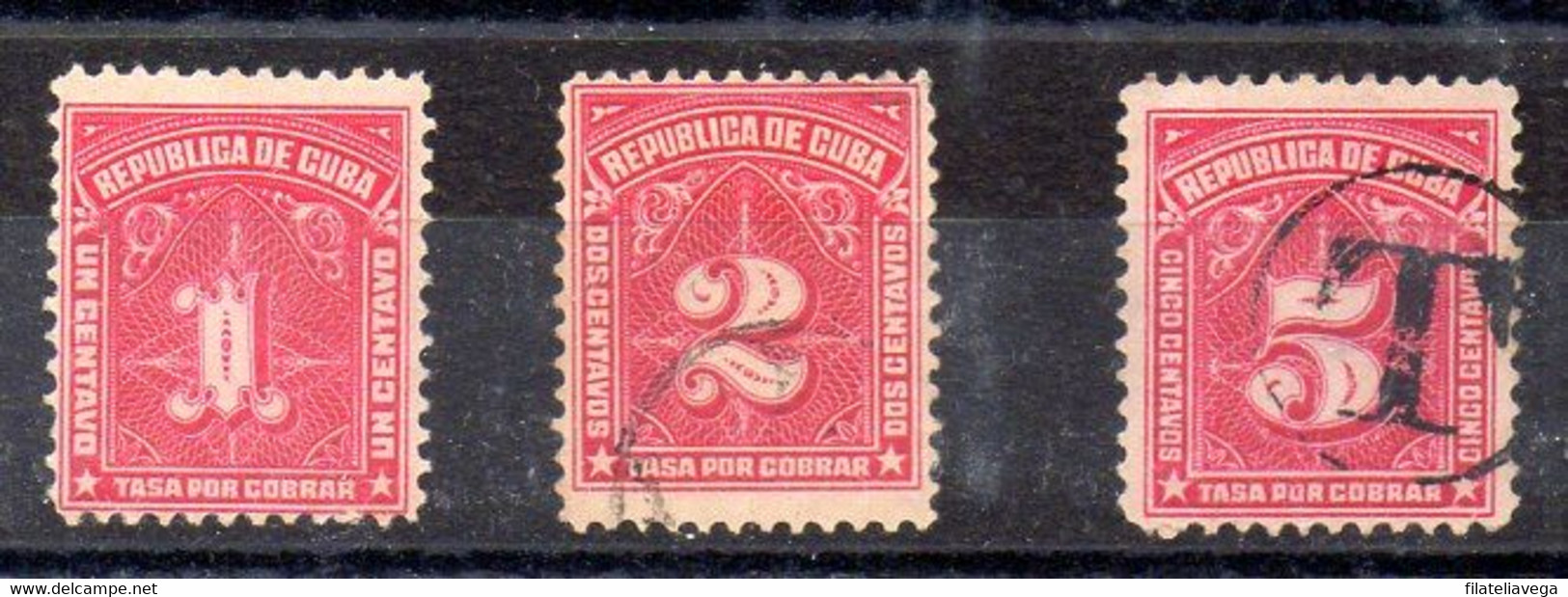 Cuba Serie Tasas N ºYvert 5/7 */o - Portomarken