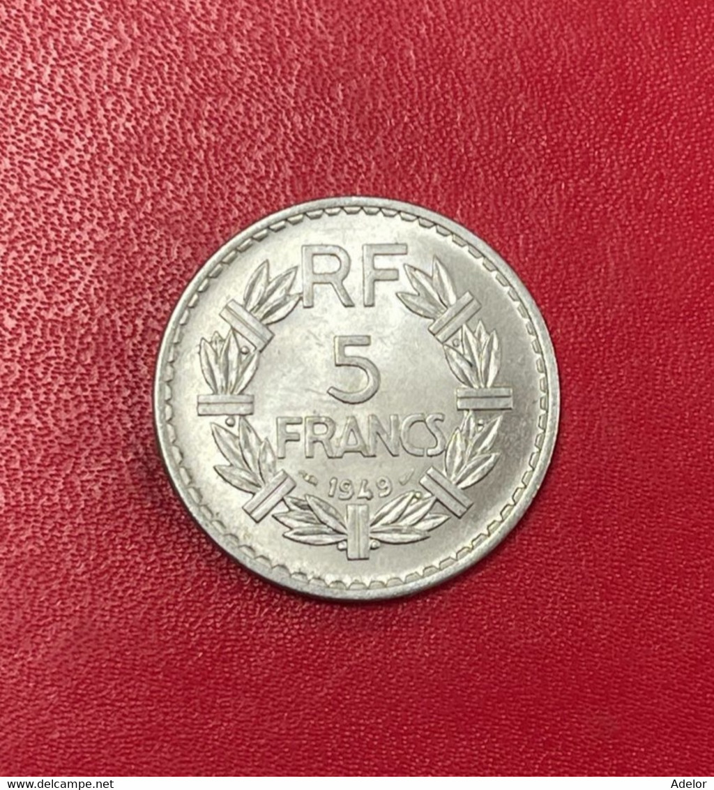 Belle Monnaie De 5 Francs Lavrillier En Aluminium 1949. SUP - 5 Francs