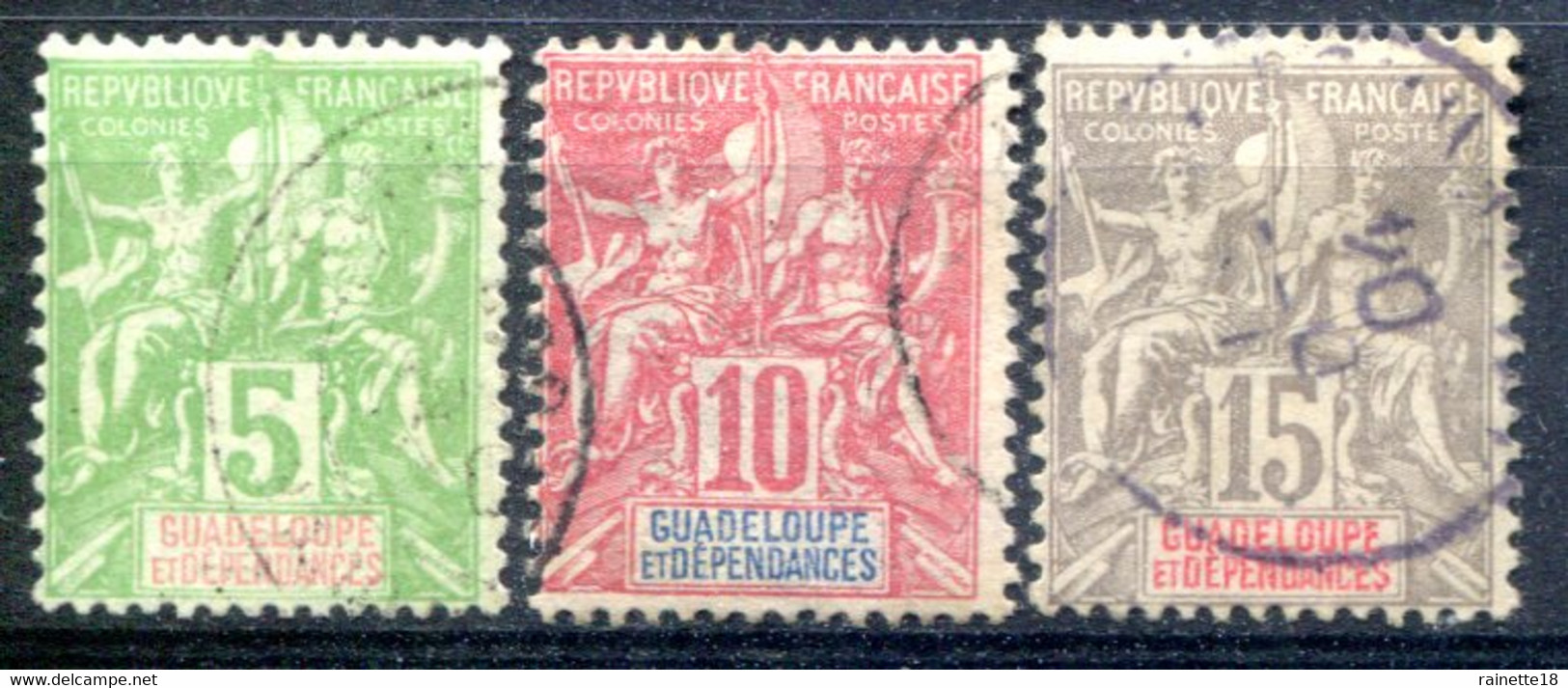 Guadeloupe   N°  40/42 Oblitérés - Used Stamps