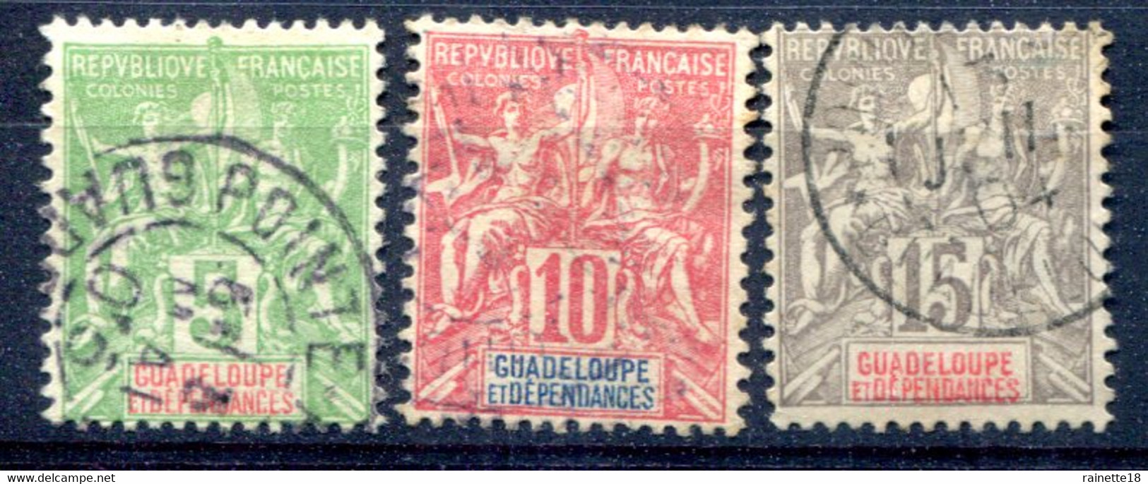 Guadeloupe   N°  40/42  Oblitérés - Gebraucht