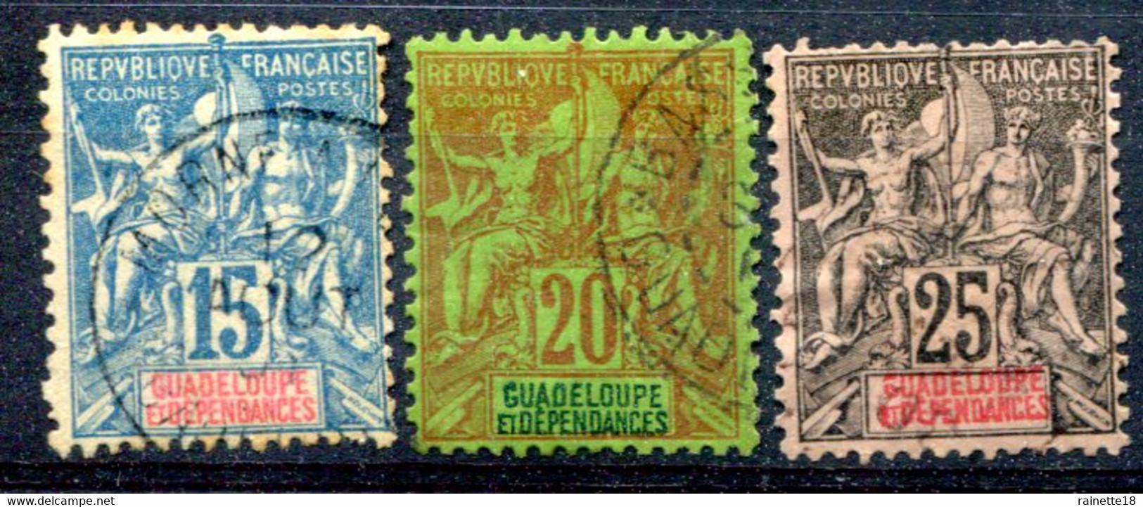 Guadeloupe   N°  32/34  Oblitérés - Used Stamps