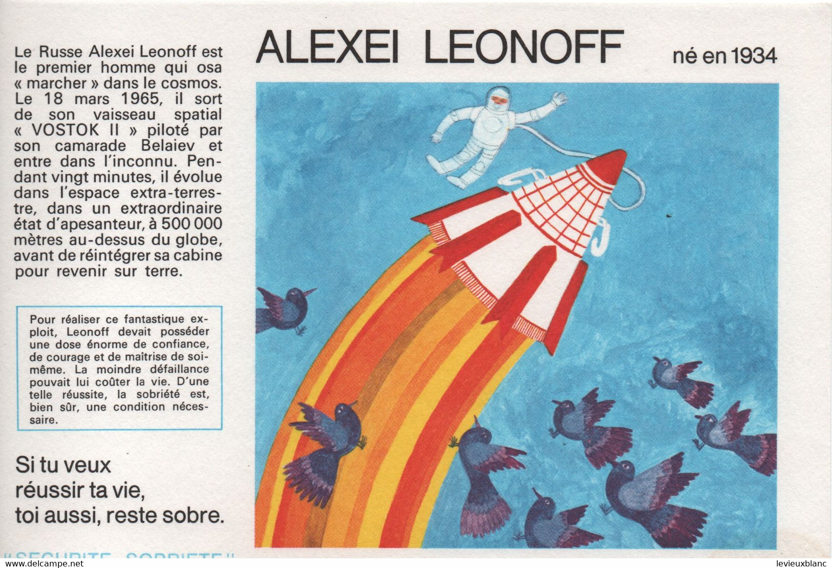 Buvard Ancien/"Santé Sobriété"/Haut Comité Etude Information Sur L'Alcoolisme/Alexei LEONOFF /vers1975-85         BUV572 - Otros & Sin Clasificación