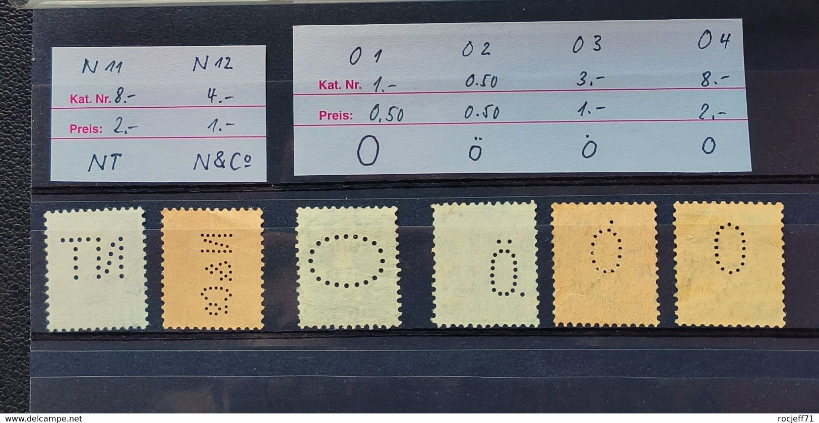 02 - 23  //  Schweiz - Suisse - Sélection De Perfin //  N11 - N12 - O1 - O2 - O3 - O4 - Perfin