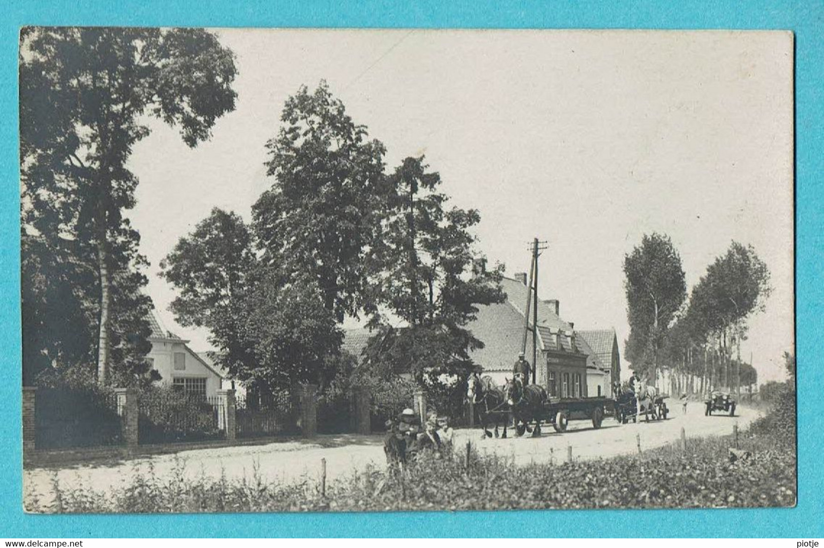 * Outrijve - Outryve (Avelgem - West Vlaanderen) * (Carte Photo - Fotokaart) Cheval, Attelage, Avelgemse Steenweg, TOP - Avelgem