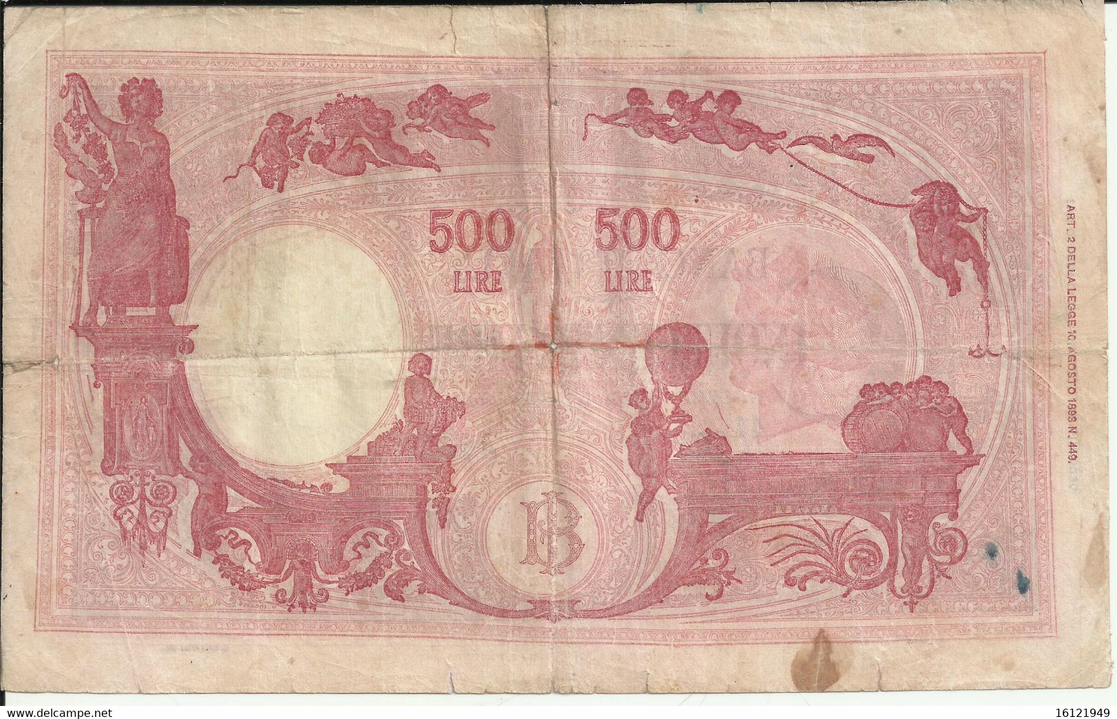 Z273- 500 LIRE REPUBBLICA SOCIALE 17/08/1944 - 500 Liras