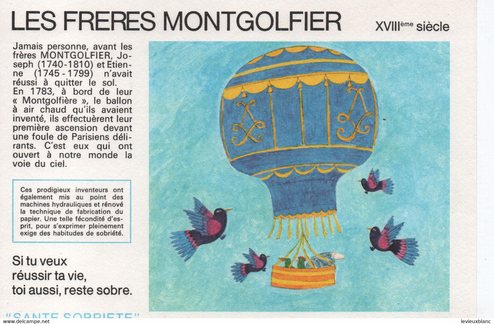 Buvard Ancien/"Santé Sobriété"/Haut Comité Etude Information Sur L'Alcoolisme/Frères MONTGOLFIER /vers1975-85     BUV576 - Otros & Sin Clasificación