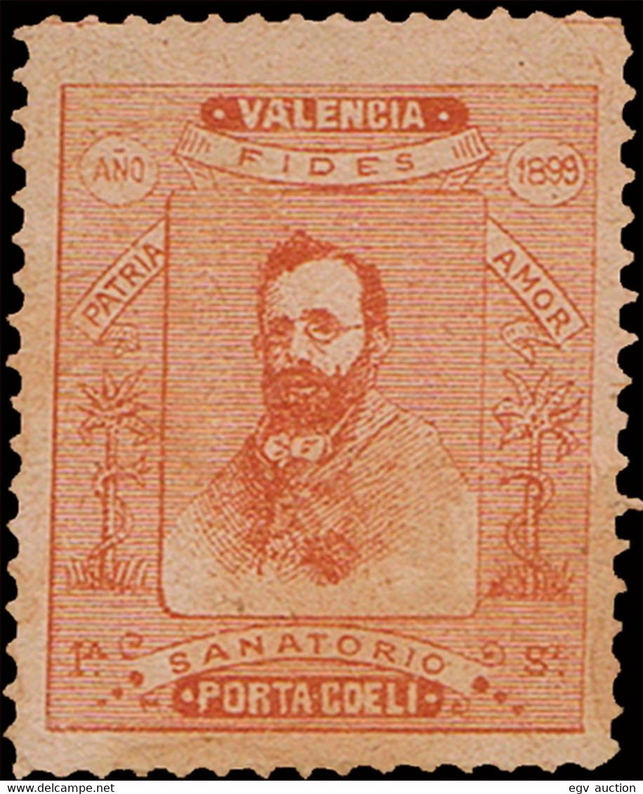 Valencia - Viñetas - (*) S/Cat - 1899 - "Valencia - Sanatorio Porta Coeli - Patria - Amor" - Unused Stamps