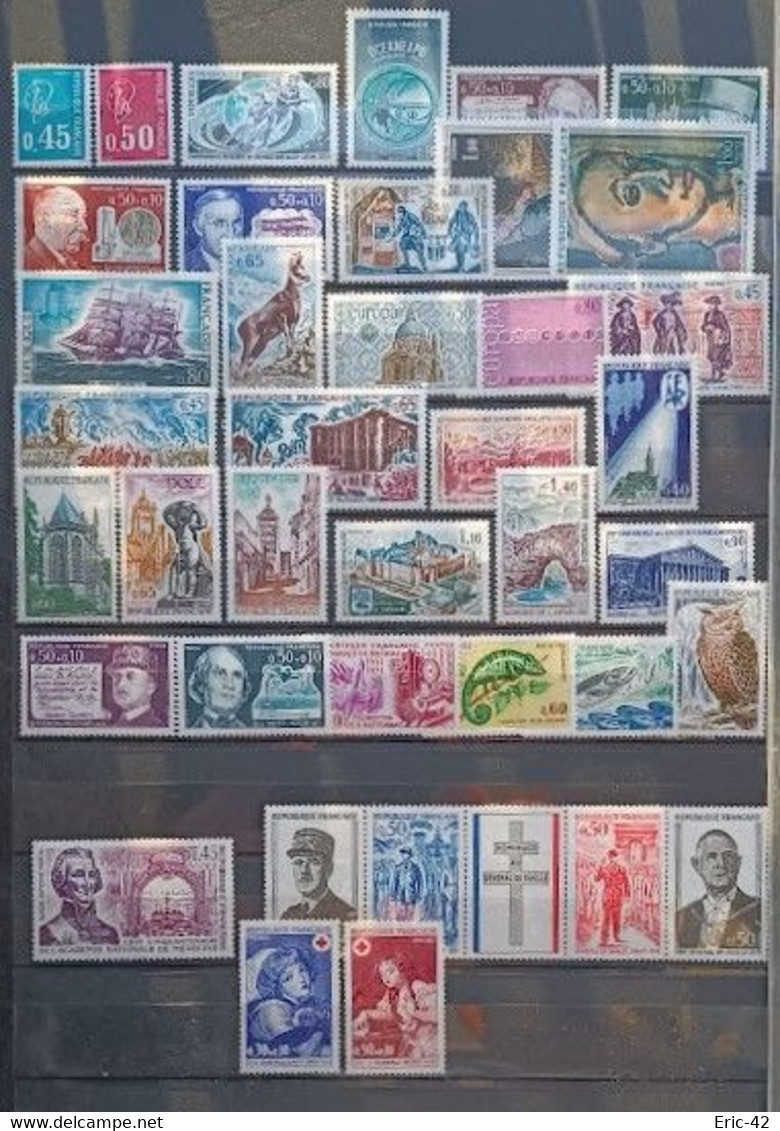 FRANCE ANNÉE COMPLÈTE 1971 Neuf** MNH (39 Timbres) - 1970-1979