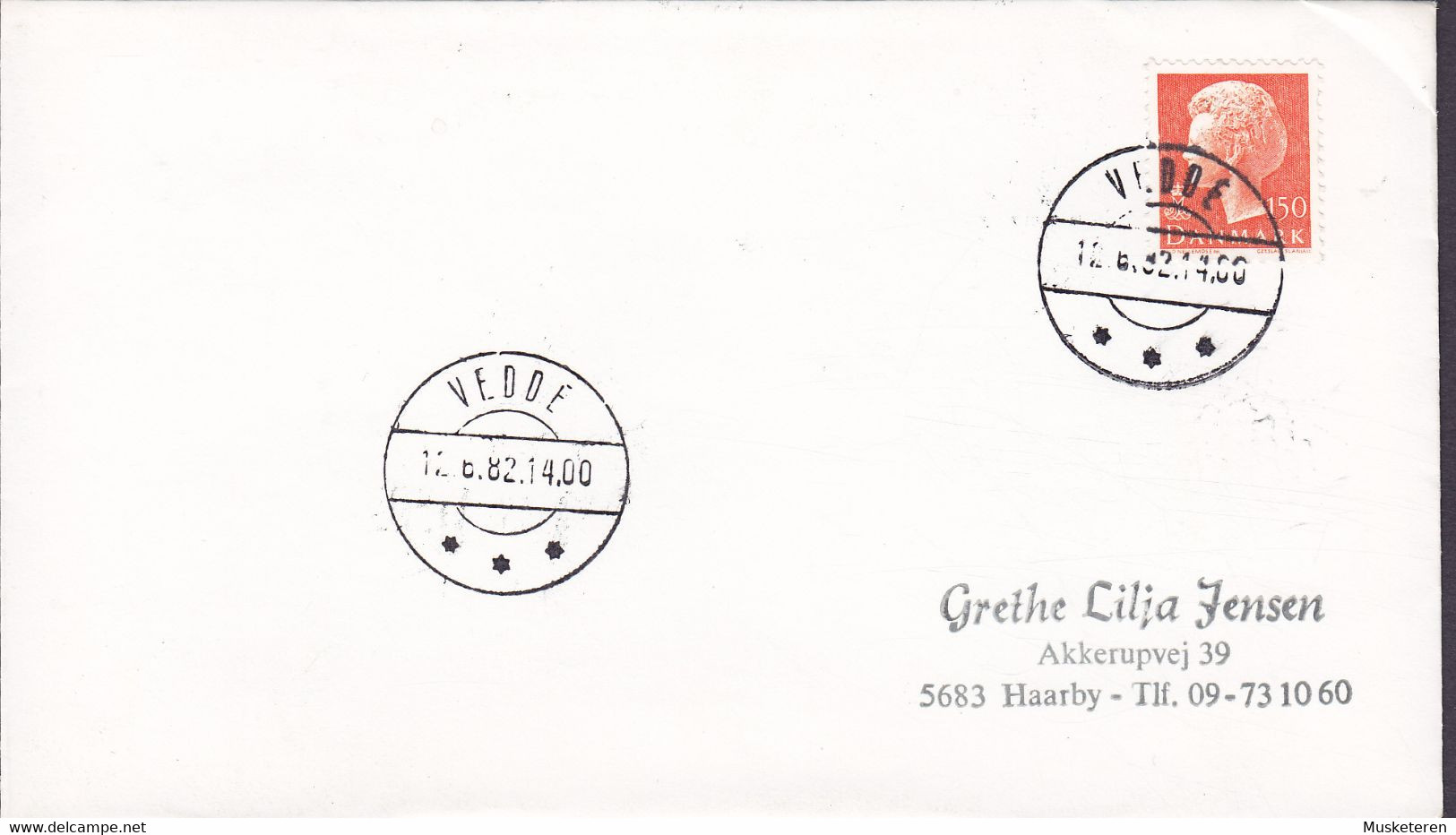 Denmark Brotype IId VEDDE (NO Common Cancel) 1979 Cover Brief (Cz. Slania) Stamp - Briefe U. Dokumente