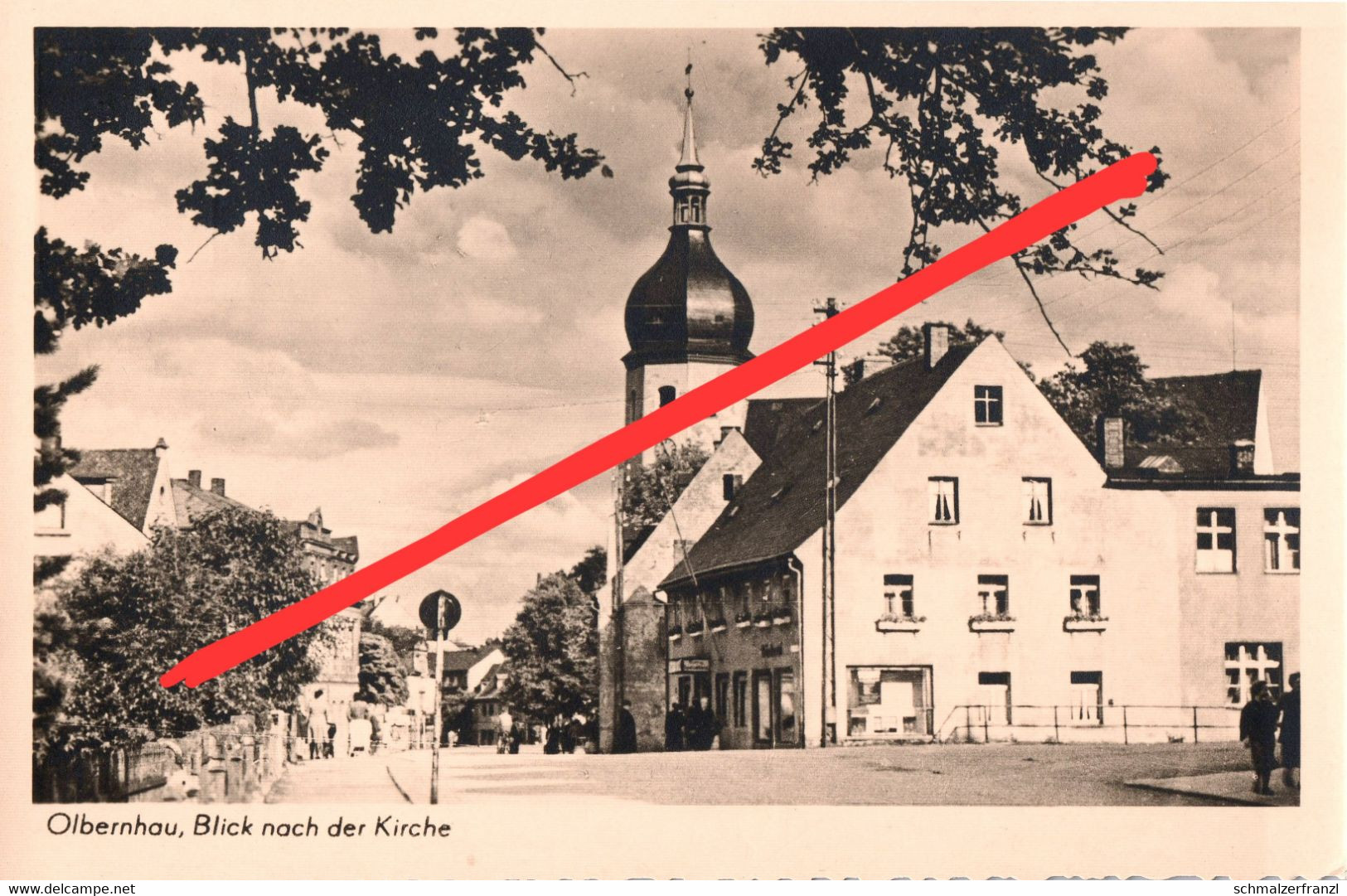 AK Olbernhau Marktplatz Markt Gasthof Hotel Cafe A Grünthal Blumenau Oberneuschönberg Seiffen Sayda Brandau Erzgebirge - Olbernhau