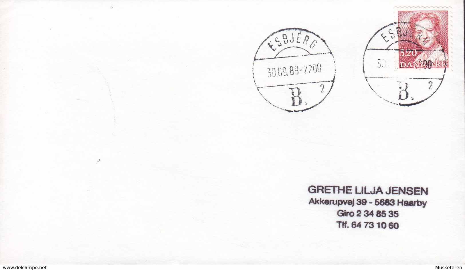 Denmark Brotype IId ESBJERG B. (**2.) (NOT In Catalogue) 1989 Cover Brief - Storia Postale