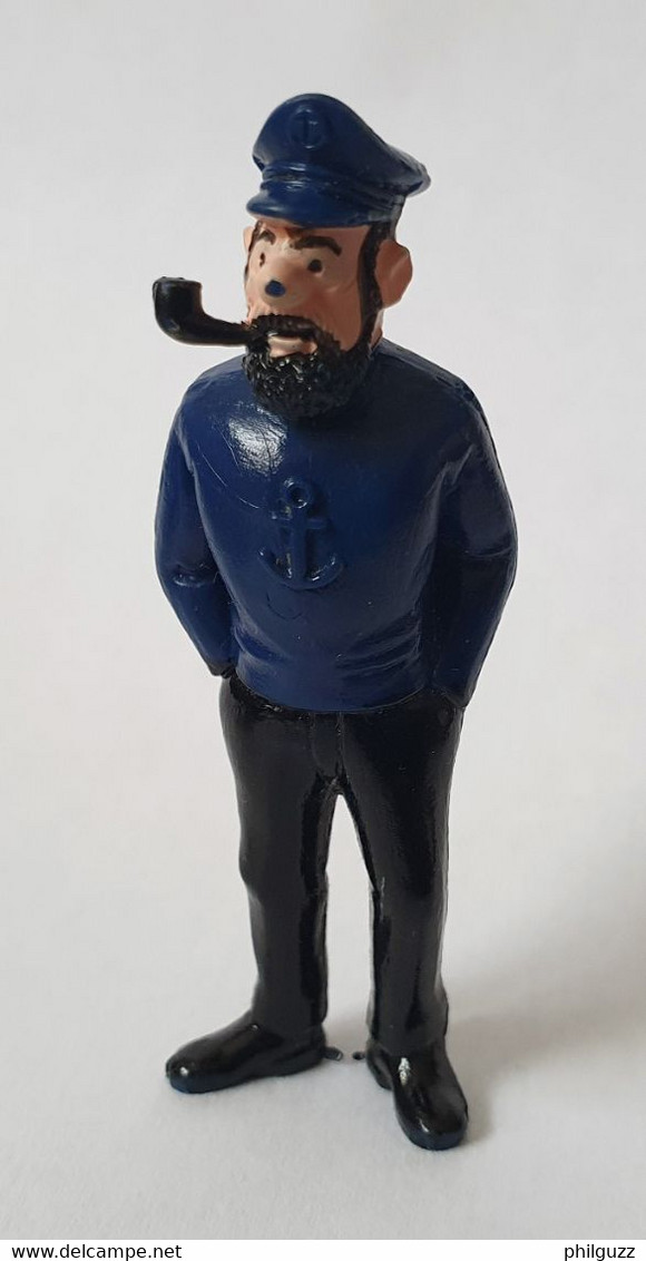 FIGURINE PUBLICITAIRE ESSO France Peinte -Tintin - CAPITAINE HADDOCK Avec Sa PIPE (2) 1973 - Tim & Struppi