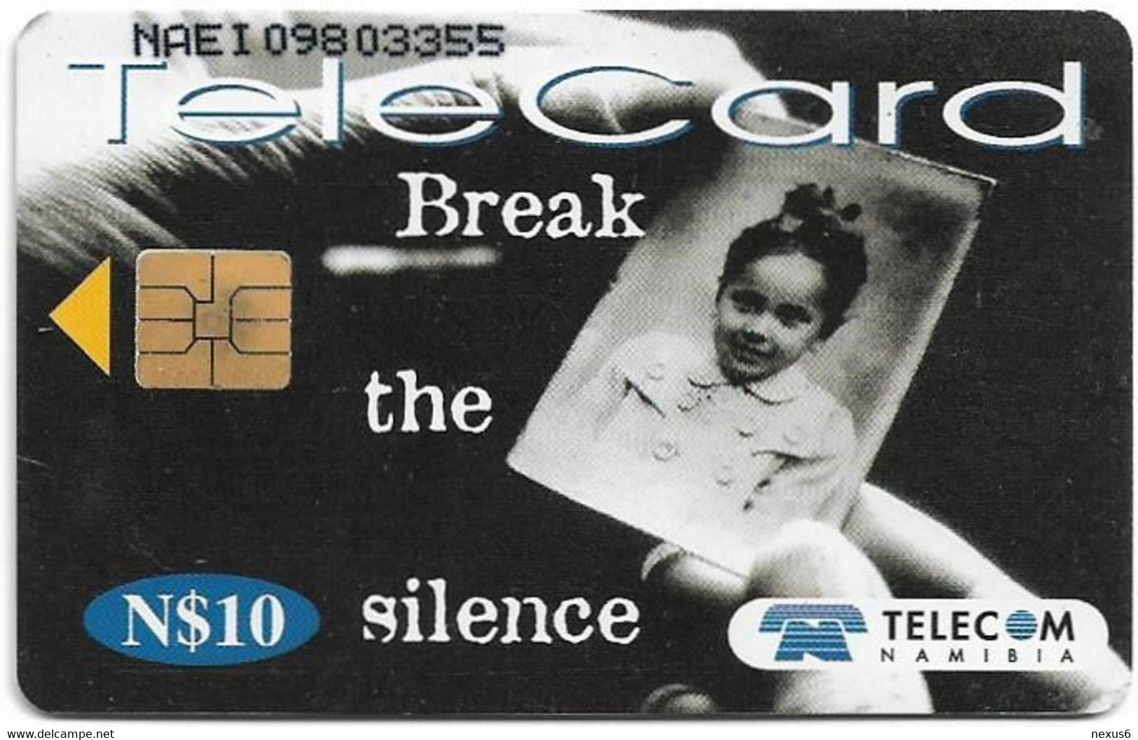 Namibia - Telecom Namibia - Break The Silence, Teacher And Child, Solaic, 2000, 10$, Used - Namibie