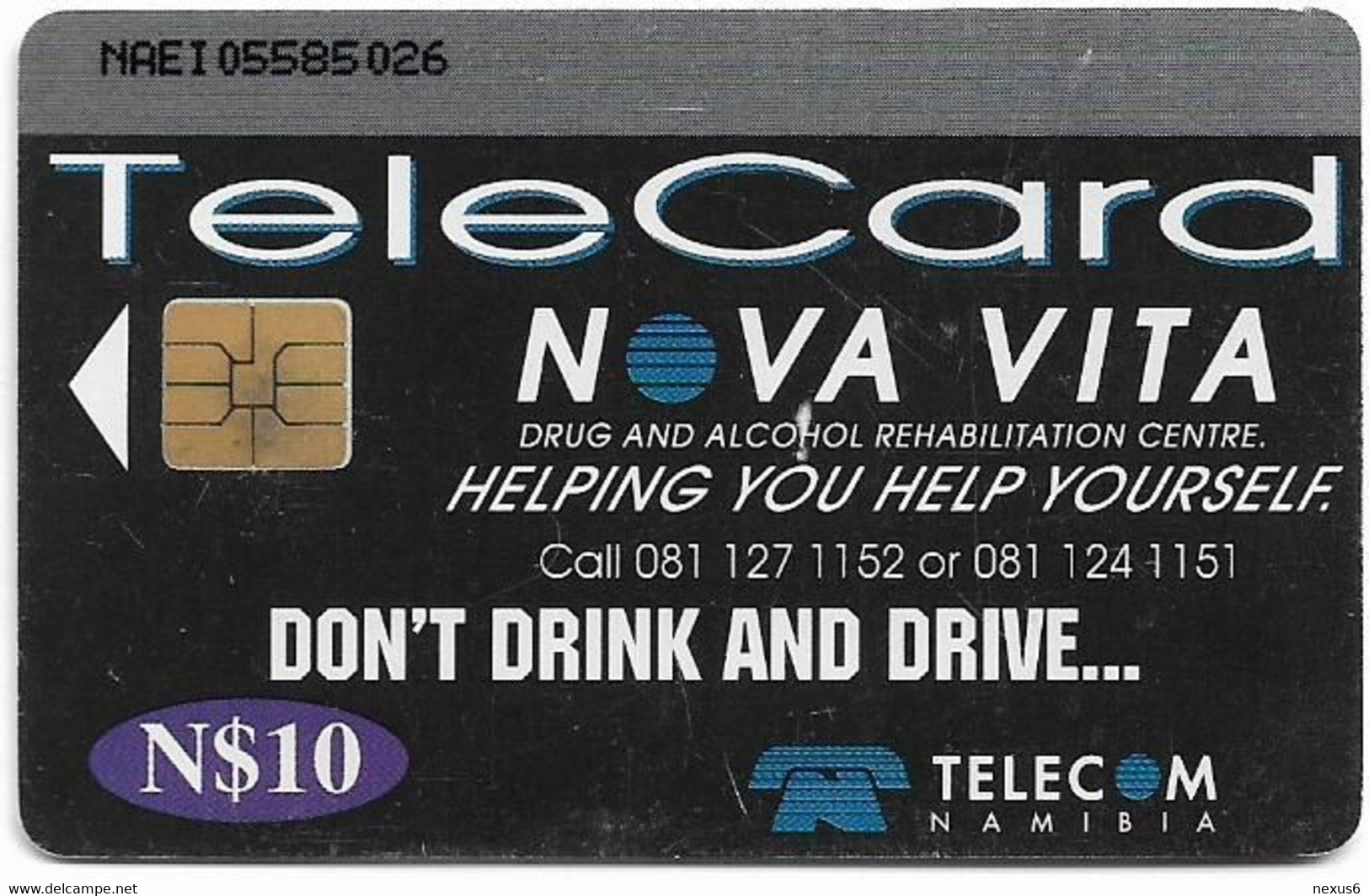 Namibia - Telecom Namibia - Nova Vita - It Destroys Lives, 10$, Used - Namibia