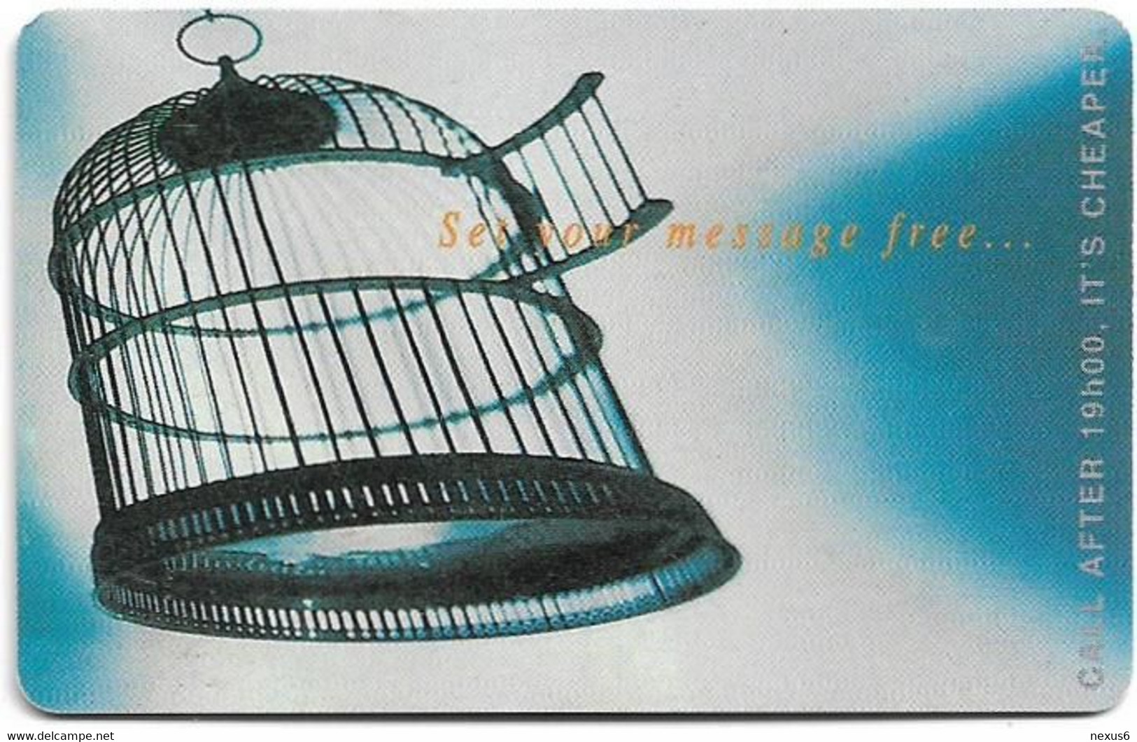 Namibia - Telecom Namibia - Set Your Message Free - Bird Cage (Blue Front), Solaic, 10$, 100.000ex, Used - Namibia