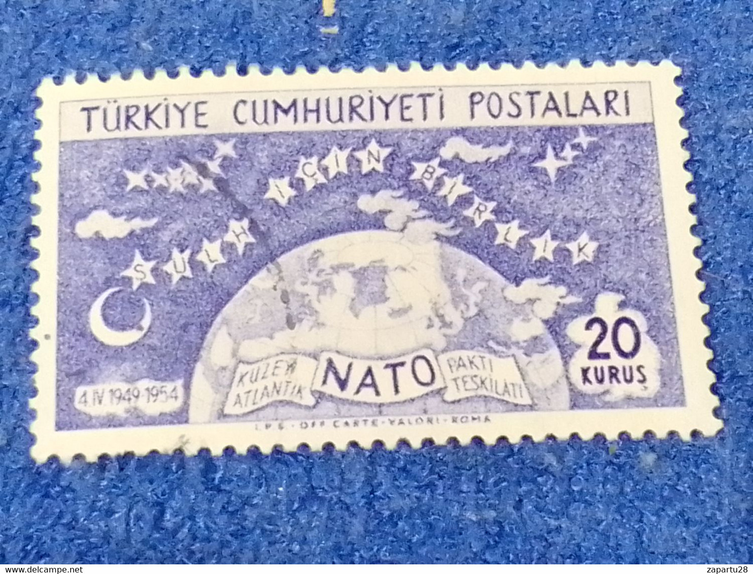TÜRKEY--1950-60 -     20K NATO DAMGALI - Oblitérés