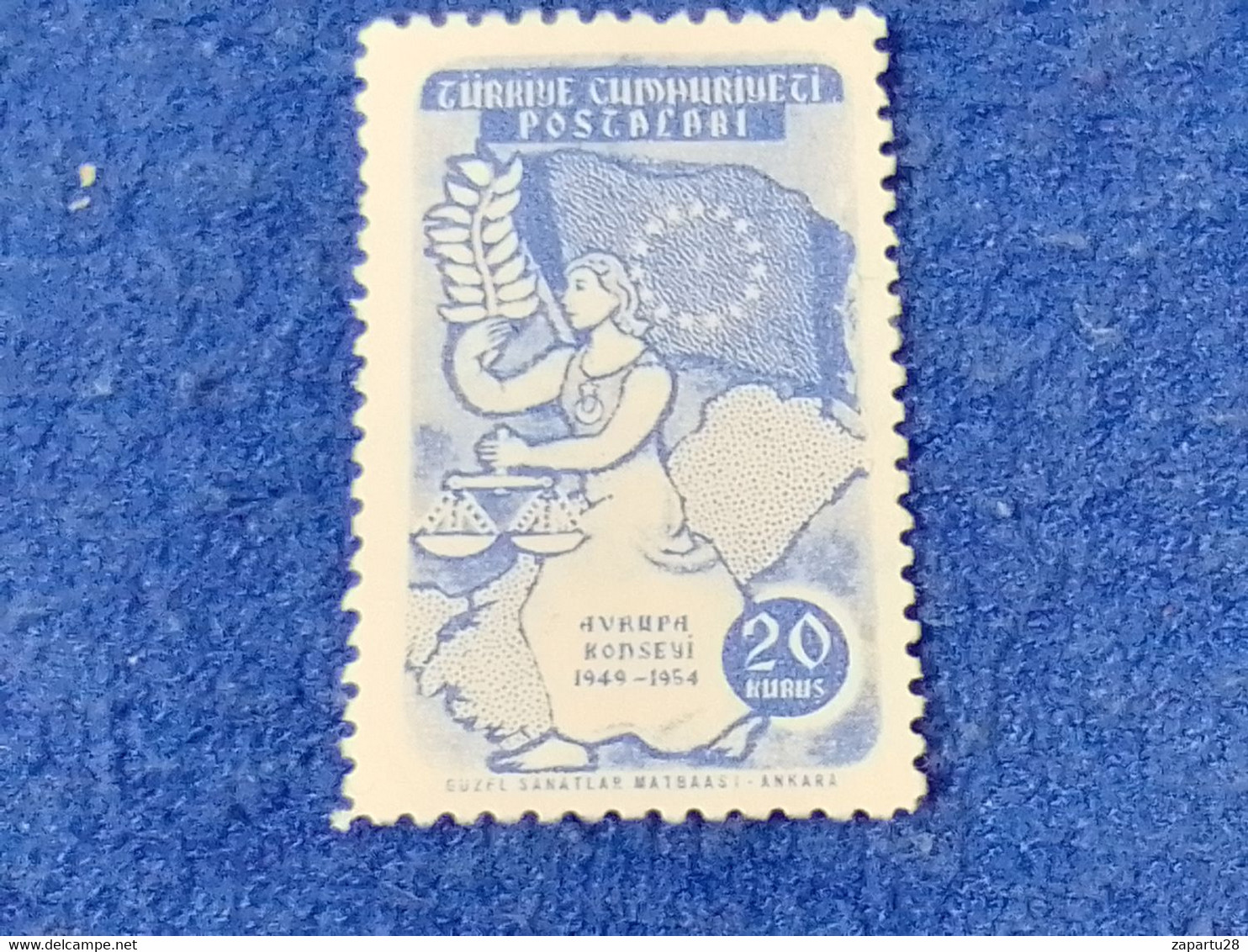 TÜRKEY--1950-60 -     20K  AVRUPA  KONSEYİ   DAMGALI - Used Stamps