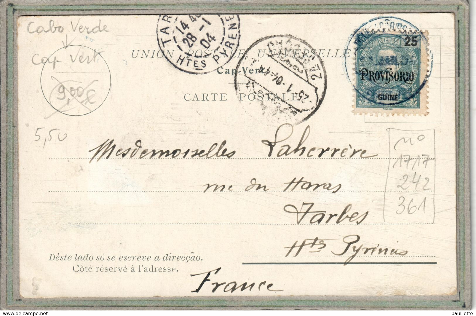 CPA - (CAP VERT) CABO-VERDE - Caiada-interior Da Icha Se S. Thiago - 1904 - Cap Vert