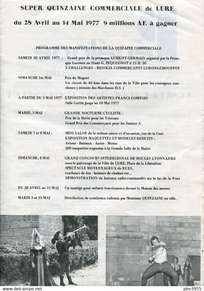 70  REVUE   ESSOR DU RAHIN   SUPER QUINZAINE DE LURE  28 AVRIL AU 14 MAI 1977 - Franche-Comté