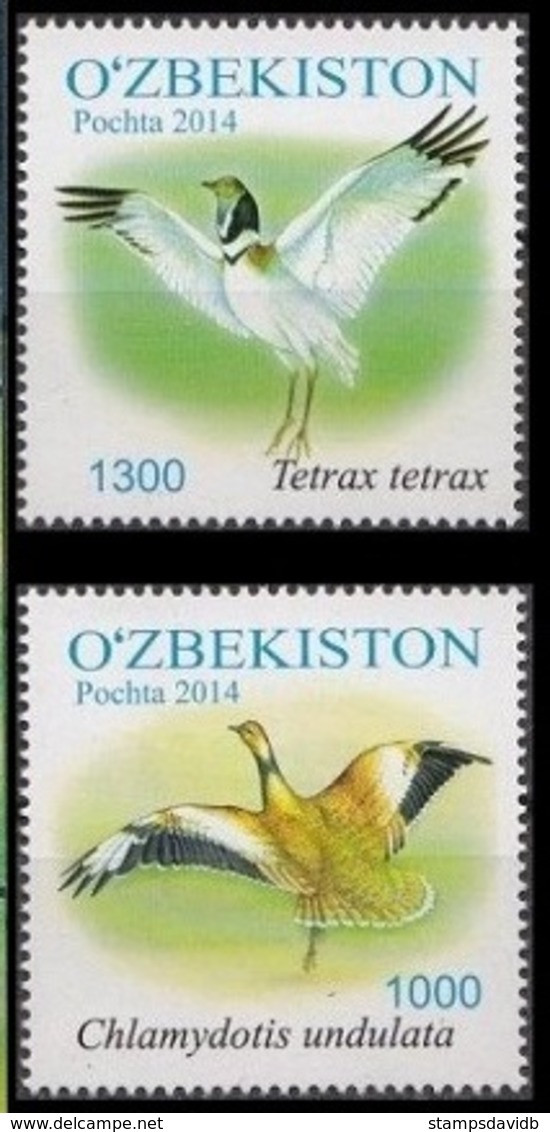 2014	Uzbekistan	1077-78	Birds	5,40 - Autruches