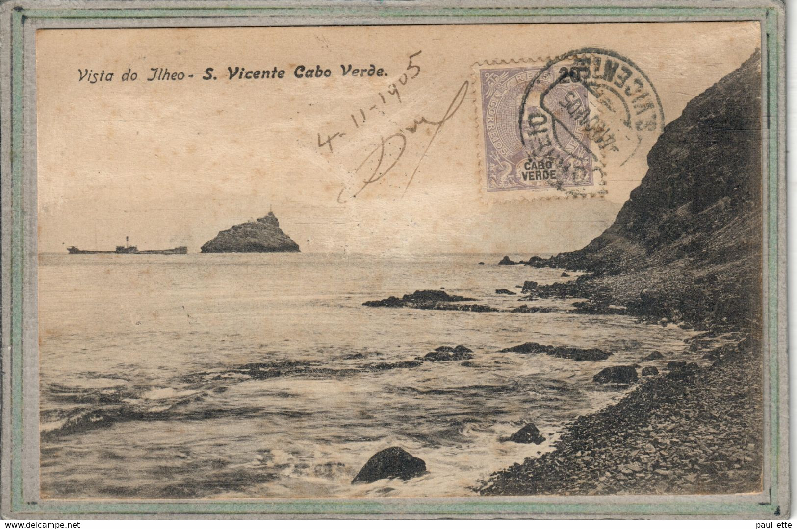 CPA - (CAP VERT) CABO-VERDE - S. VICENTE , Vista Do Ilheo - 1905 - Cap Vert