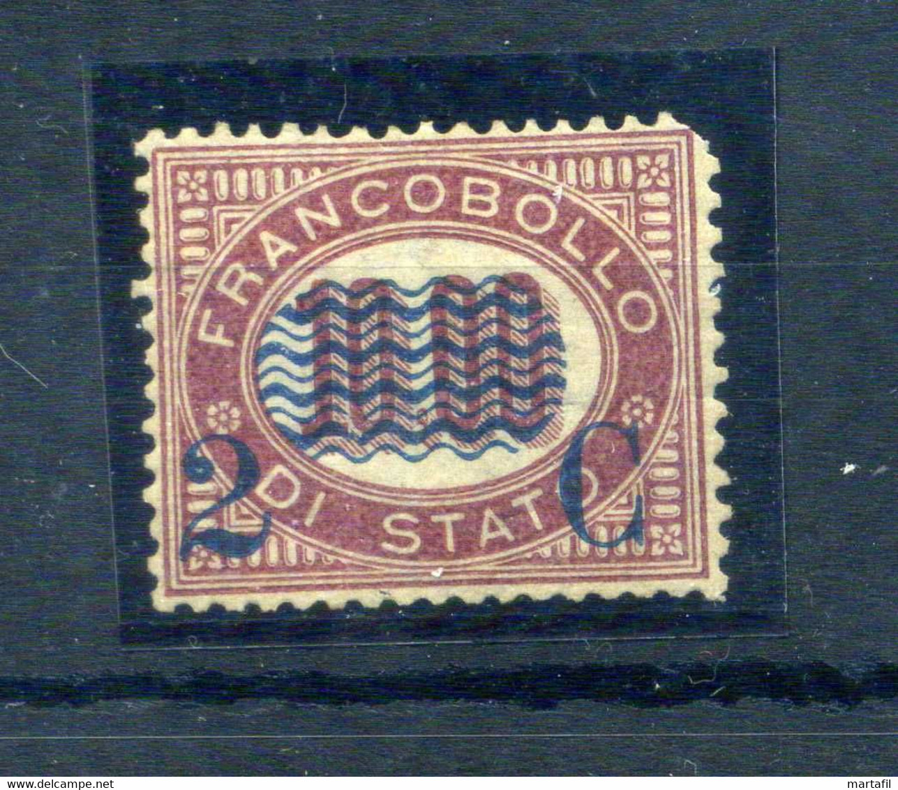 1878 REGNO N.36 MNH ** 2c. Su 10,00 Lacca, Fr. Di Servizio Del 1875 Con Soprastampa Azzurra, Vedi Angolo - Nuovi