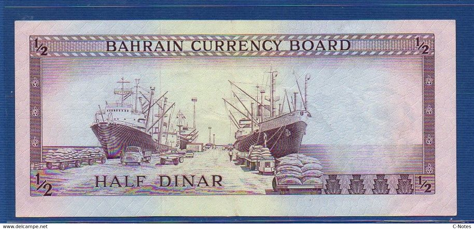 BAHRAIN - P. 3 - 1/2 Dinar  L.1964 XF Serie See Photos - Bahrein