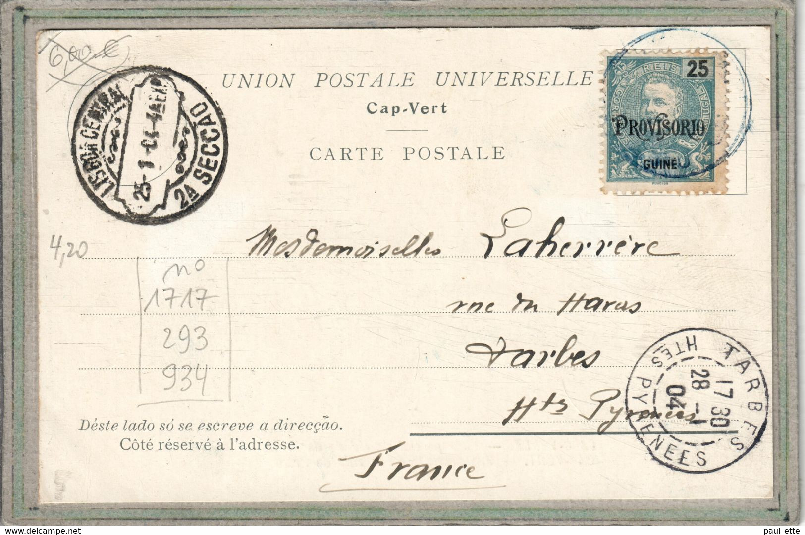 CPA - (CAP VERT) CABO-VERDE - Cidade De PRAIA  , Vista Parcial - 1904 - Cap Vert