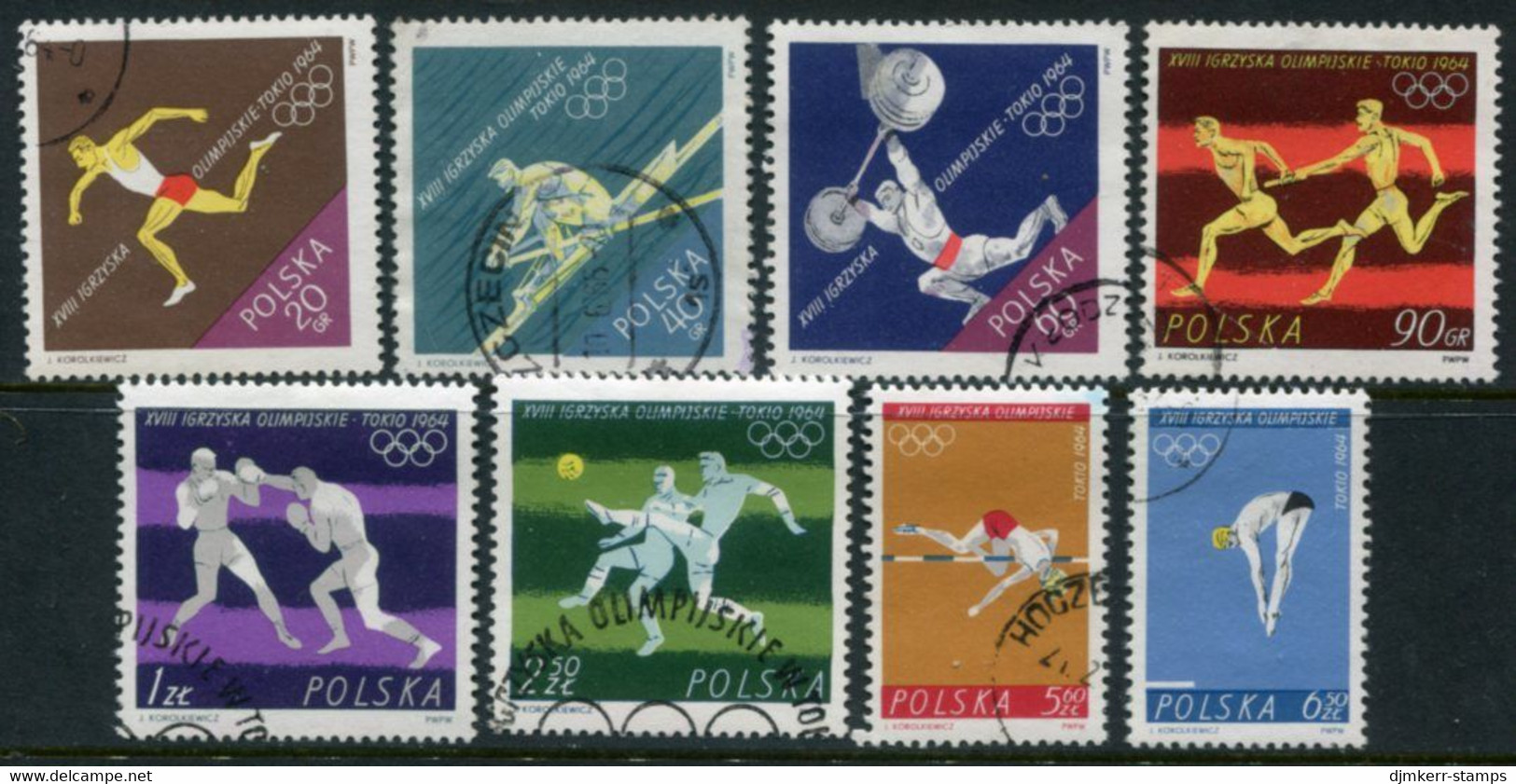 POLAND 1964 Olympic Games, Tokyo Used.  Michel 1514-21 - Used Stamps