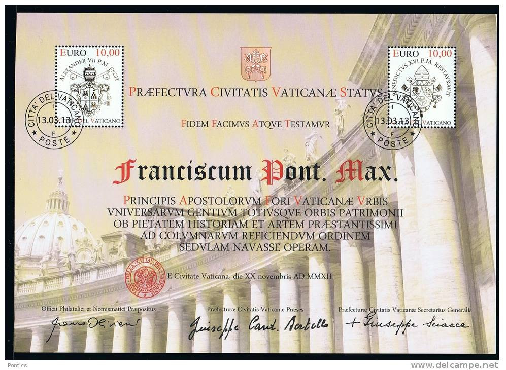 2012 - VATICAN - VATICANO - VATIKAN - D21D. - OBLITERATED PHILATELIC CERTIFICATE - Oblitérés